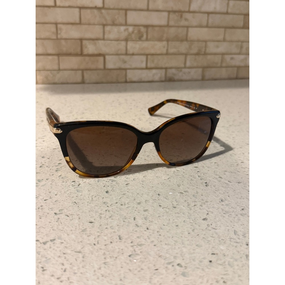 Coach HC8132 Sunglasses Black Tortoise Brown Polarized L109 57mm Authentic